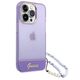 Original Case IPHONE 14 PRO Guess Hardcase Translucent Pearl Strap purple 3666339064228