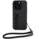 Original Case APPLE IPHONE 15 PRO BMW Hardcase Signature Leather Wordmark Cord (BMHCP15L23RMRLK) black 3666339232672