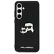 Karl Lagerfeld KLHCS24FEPGKLKCPK Samsung Galaxy S24 FE hardcase Monogram Karl&Chaoupette Head Pin black