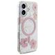 Case IPHONE 16 Guess Hardcase Resin Flower Glitter MagSafe (GUHMP16SRBFGFGMP) pink 3666339354329