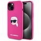 Case IPHONE 15 Karl Lagerfeld Hardcase Silicone Karl Head Print MagSafe (KLHMP15SSKHPPLF) fuchsia 3666339256982