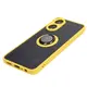 Bizon Case Hybrid Ring Oppo A78 4G smoky with a yellow frame