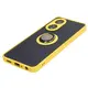 Bizon Case Hybrid Ring Oppo A58 4G smoky with a yellow frame