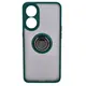 Bizon Case Hybrid Ring Oppo Reno8 T smoky with a dark green frame