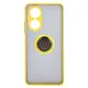 Bizon Case Hybrid Ring Oppo A58 4G smoky with a yellow frame