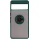 Bizon Case Hybrid Ring Google Pixel 7 Pro smoky with a dark green frame