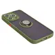 Bizon Case Hybrid Ring Apple iPhone 15 Pro Max smoky with a green frame