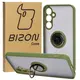 Bizon Case Hybrid Ring Samsung Galaxy S23 FE smoky with a green frame