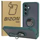 Bizon Case Hybrid Ring Samsung Galaxy S24 smoky with a dark green frame