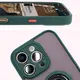 Bizon Case Hybrid Ring Apple iPhone 16 Pro smoky with a dark green frame