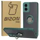 Bizon Case Hybrid Ring Motorola Moto G34 5G smoky with a dark green frame