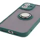 Bizon Case Hybrid Ring Apple iPhone 16 Plus smoky with a dark green frame