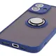 Bizon Case Hybrid Ring Apple iPhone 16 Plus smoky with a navy blue frame