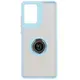 Bizon Case Hybrid Ring Motorola Moto G85 5G smoky with a light blue frame