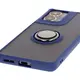 Bizon Case Hybrid Ring Motorola Moto G85 5G smoky with a navy blue frame