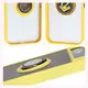 Bizon Case Hybrid Ring Google Pixel 8a smoky with a yellow frame