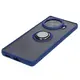 Bizon Case Hybrid Ring Tecno Spark 20 Pro+ smoky with a navy blue frame