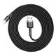 Baseus Cablu de Date USB la Lighting 1.5A, 2m - Baseus Cafule (CALKLF-CG1) - Gray Black 6953156275010 έως 12 άτοκες Δόσεις