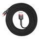 Baseus Cablu de Date USB la Lightning 1.5A, 2m - Baseus Cafule (CALKLF-C19) - Red Black 6953156275027 έως 12 άτοκες Δόσεις