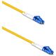 Fiber patch cable DeTech, LC-LC, UPC, Singlemode, Duplex, 10m, Yellow - 18332