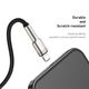 Baseus Cablu USB to Lightning, 2.4A, 480Mbps, 1m - Baseus Cafule Series Metal (CALJK-A01) - Black 6953156202245 έως 12 άτοκες Δόσεις