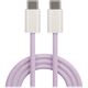 Maxlife MXUC-06 cable USB-C - USB-C 1,0 m 20W purple nylon