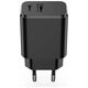 Setty charger 1x USB + USB-C 3A 20W black