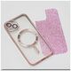 Glitter Chrome Mag case for iPhone 15 6,1&quot; pink