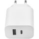 Maxlife MXTC-06 PD QC charger 1x USB-C 1x USB 30W white