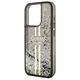 Guess case for iPhone 15 Pro Max 6,7&quot; black HC LIQ. GLITTER GOLD STRIPES 3666339223557