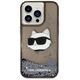 Karl Lagerfeld case for iPhone 14 Pro Max 6,7&quot; KLHCP14XLNCHCK black hardcase Liquid Glitter NFT Choupette Head 3666339087036