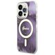 Guess case for iPhone 14 Pro Max 6,7&quot; GUHMP14XHTMRSU purple hard case Golden Marble MagSafe 3666339115869