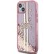 Guess case for iPhone 15 Plus 6,7&quot; GUHCP15MLFCSEGP pink HC LIQ. GLITTER GOLD STRIPES 3666339223670