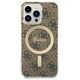 Guess set case + charger for iPhone 13 Pro Max 6,7&quot; GUBPP13XH4EACSW brown hard case 4G Print MagSafe 3666339102883