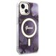 Guess case for iPhone 14 6,1&quot; GUHMP14SHTMRSU purple hard case Golden Marble MagSafe 3666339115838