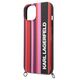 Karl Lagefeld case for iPhone 14 6,1&quot; KLHCP14SSTSTP pink hardcase Color Stripes Strap 3666339094195