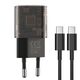 XO Clear wall charger CE05 PD 30W QC 3.0 18W 1x USB 1x USB-C brown + USB-C - USB-C cable 6920680832699