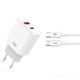 XO wall charger CE12 PD QC3.0 20W 1x USB 1x USB-C white + USB-C - USB-C cable 6920680844395