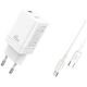 XO wall charger CE10 PD 65W 1x USB-C white + USB-C - Lightning cable 6920680839421