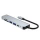 Splitter 6in1 USB HUB USB-C to 2xUSB + HDMI + USB-C + SD Card Reader + micro SD Adapter Tech-Protect V4-HUB grey 9589046919343