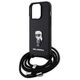 Karl Lagerfeld case for iPhone 15 Pro 6,1&quot; KLHCP15LSASKNPSK black HC Saffiano Ikonik Metal Pin Monogram Crossbody 3666339165895