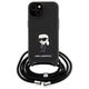 Karl Lagerfeld case for iPhone 15 6,1&quot; KLHCP15SSASKNPSK black HC Saffiano Ikonik Metal Pin Monogram Crossbody 3666339165871