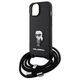 Karl Lagerfeld case for iPhone 15 6,1&quot; KLHCP15SSASKNPSK black HC Saffiano Ikonik Metal Pin Monogram Crossbody 3666339165871