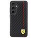 Original Case SAMSUNG GALAXY S24 Ferrari Hardcase Carbon Printed Line (FEHCS24SN3DUR) black 3666339242442