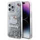 Original Case APPLE IPHONE 15 PRO MAX Hello Kitty Hardcase Liquid Glitter Charms Kitty Head (HKHCP15XLIKHET) silver 3666339186234