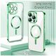 Techsuit Husa pentru iPhone 15 Pro Max - Techsuit Luxury Crystal MagSafe - Light Green 5949419136342 έως 12 άτοκες Δόσεις