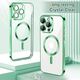 Techsuit Husa pentru iPhone 15 Pro - Techsuit Luxury Crystal MagSafe - Light Green 5949419136526 έως 12 άτοκες Δόσεις