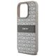 DKNY case for iPhone 15 Pro 6,1&quot; DKHCP15LPRTHSLE beige HC PU repeat texture pattern w tonal stripe 3666339260552