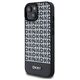 DKNY case for iPhone 15 6,1&quot; DKHMP15SPSOSPK black HC Magsafe pu repeat pattern w bottom stripe 3666339262211