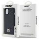 Original Case IPHONE 13 / 14 / 15 DKNY Hardcase Leather Monogram Pattern Metal Logo MagSafe (DKHMP14SPSHRPSK) black 3666339261474